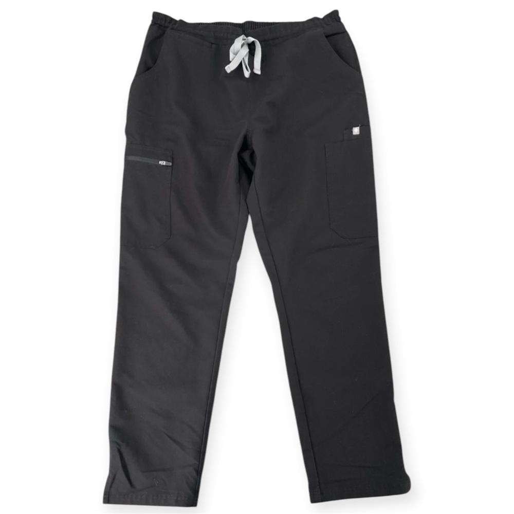 Figs Pants Women's Medium Petite Yola Black Scrubs Elastic Waist
